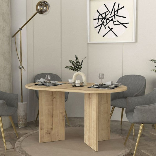 Cortado Masă Ovală Pentru Sala De Mese Din Lemn Nuanță De Stejar Sapphire 138x80x75cm