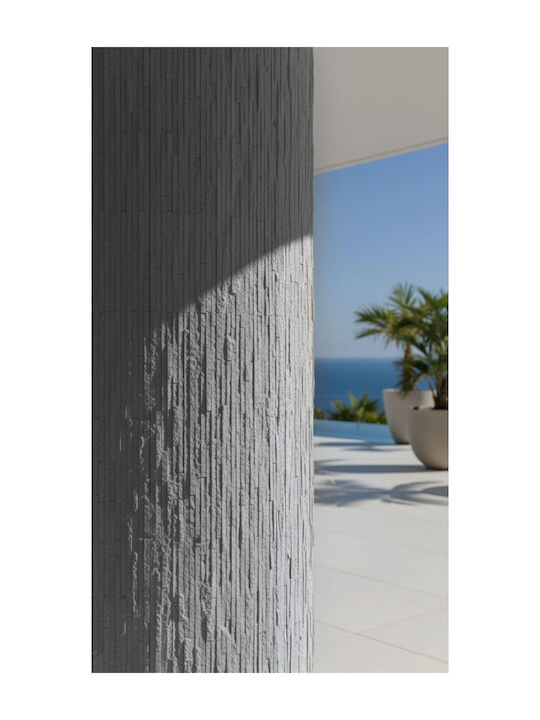 3D Πάνελ Τοίχου από Πλαστικό με Κόλλα Light Grey Γκρι 60x120εκ.