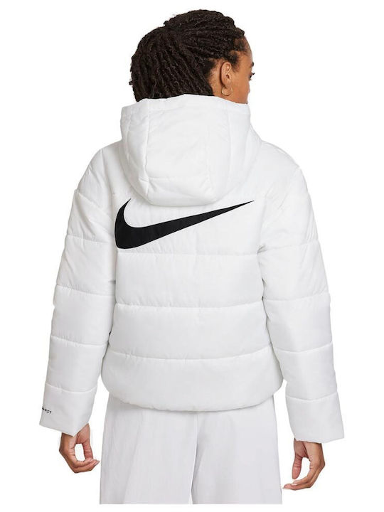 womens white nike puffer jacket