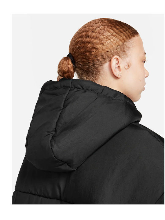Sportswear Women's Short Puffer Jacket for Winter Black