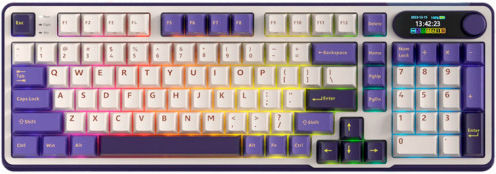 Royal Kludge RK-S98 Wireless Gaming Mechanical Keyboard 96% with Custom Brown switches and RGB lighting (English US) Purple
