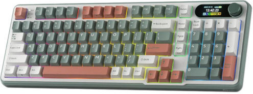 Royal Kludge RK-S98 Wireless Gaming Mechanical Keyboard 96% with Custom Brown switches and RGB lighting (English US) Green