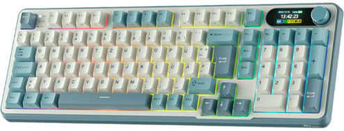 Royal Kludge RK-S98 Drahtlos Gaming Mechanische Tastatur 96% mit Benutzerdefiniert Blau Schaltern und RGB-Beleuchtung (Englisch US) Blau