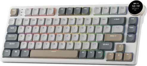 Royal Kludge RK N80 Drahtlos Gaming Mechanische Tastatur 75% mit Benutzerdefiniert Braun Schaltern und RGB-Beleuchtung (Englisch US) Gray