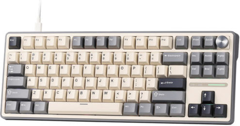 Royal Kludge S85 Ασύρματο Gaming Μηχανικό Πληκτρολόγιο Tenkeyless με Custom Cream διακόπτες και RGB φωτισμό (Αγγλικό US) Beige/Gray