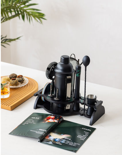 Arvada Shakerpro Set Portabil Cocktail Stil Boston Negru 14 Bucăți Accesorii Pentru Barmani Uz Profesional Acasă Cadou Ideal Negru