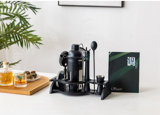 Arvada Shakerpro Set Portabil Cocktail Stil Boston Negru 14 Bucăți Accesorii Pentru Barmani Uz Profesional Acasă Cadou Ideal Negru
