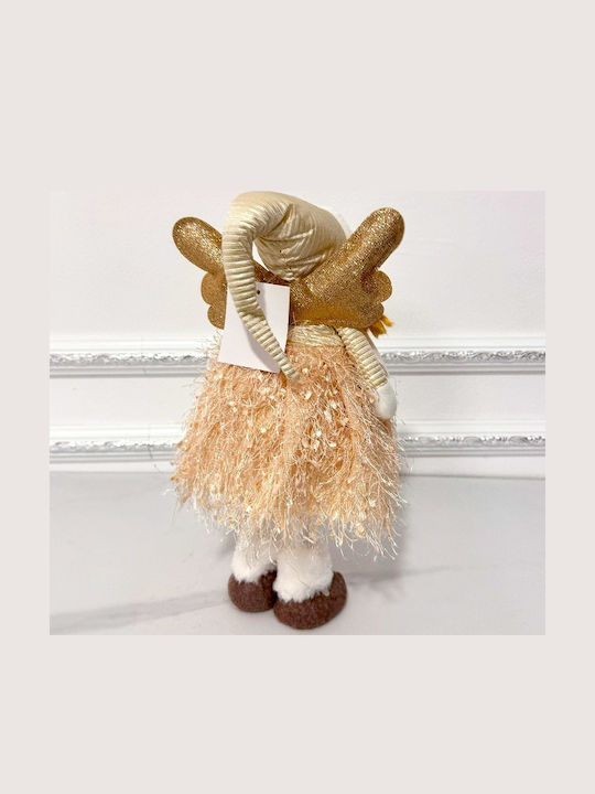Păpușă Elf Decorativ Temă De Iarnă Costum De Înger 30 Cm Roz-Auriu