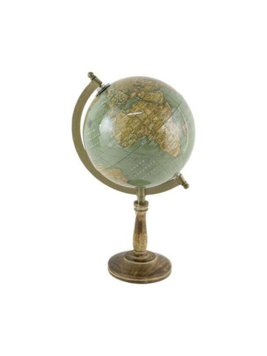 Earth Globe Wooden Stand Green-brown 18×31 Cm