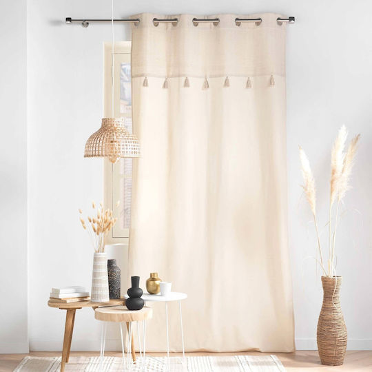 Douceur d'Intérieur Κουρτίνα με Τρουκς Μπεζ 140x240εκ.