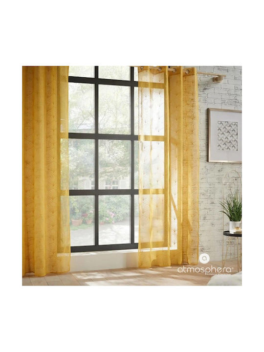 Atmosphera Mia Orange Curtain with Grommets 140x240cm