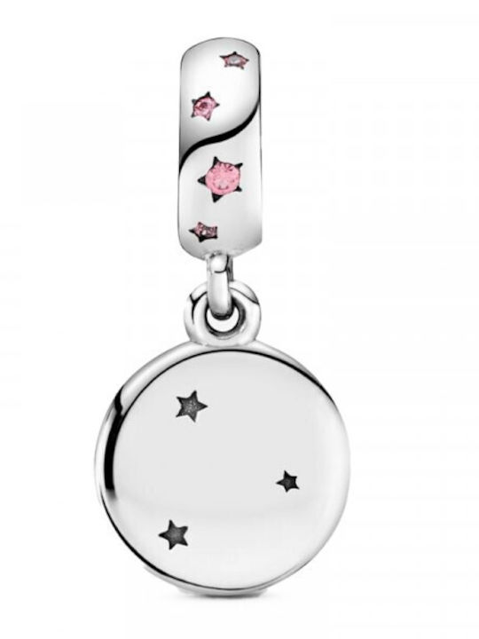 Pandora Forever Sisters Charm mit Steinen aus Silber mit Zirkon Rosa