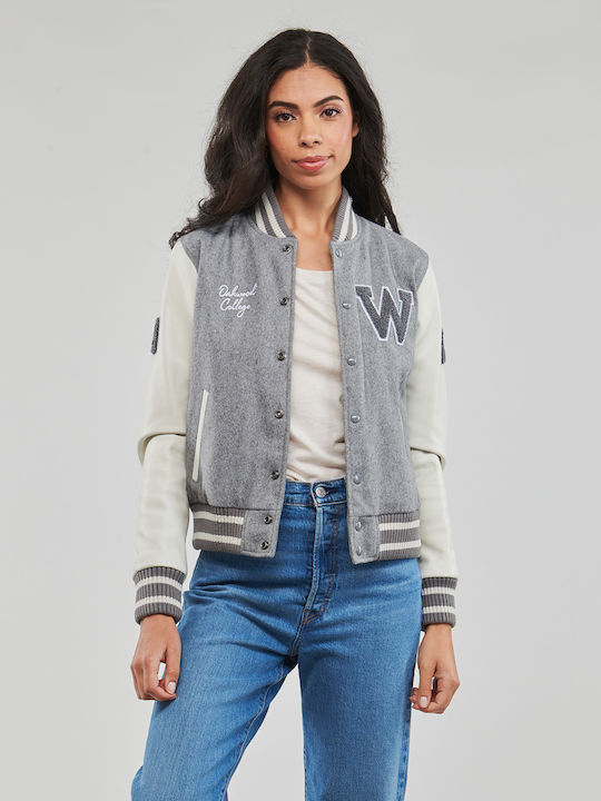 Κοντό Γυναικείο Bomber Jacket Γκρι