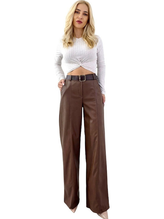 Women's Brown Set with Trousers Relaxed Fit
