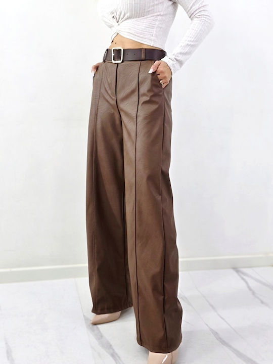 Women's Brown Set with Pants in Relaxed Fit