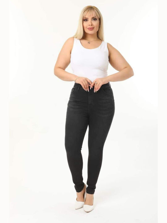 Talie înaltă Blugi de damă cu croială relaxată Black