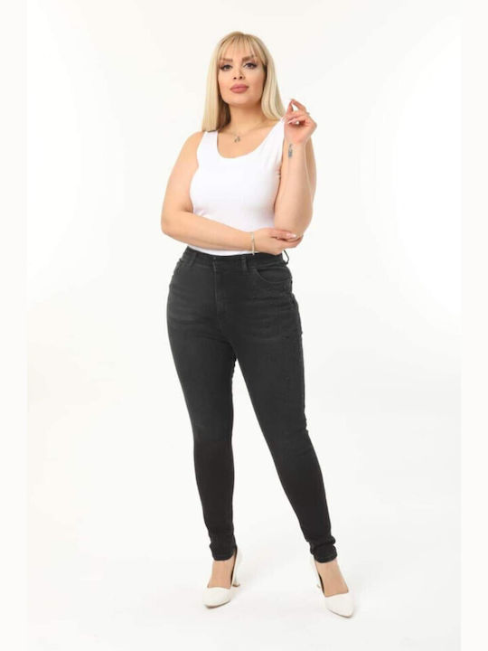 Talie înaltă Blugi de damă cu croială relaxată Black