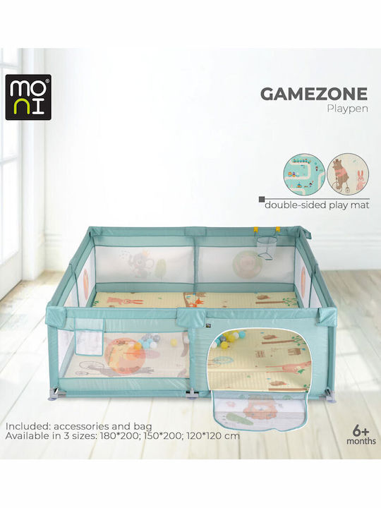 Moni Park with Mattress Green 200x180cm
