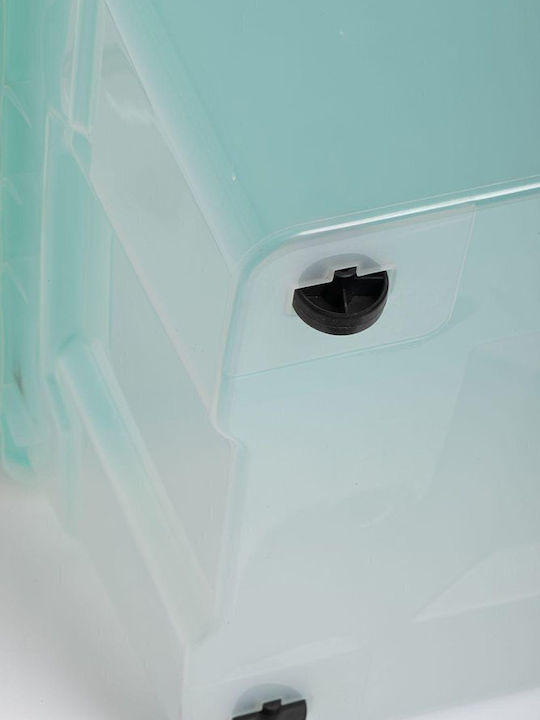 Cyclops Plastic Storage Box with Wheels and Lid Green 19.5x60x40cm