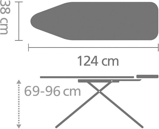 Brabantia Fresh Breeze Гладилница За Парна Ютия Компактна 124x38x96см