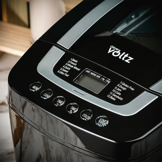 Voltz Bread Maker 800W with Container Capacity 1150gr and 12 Baking Programs