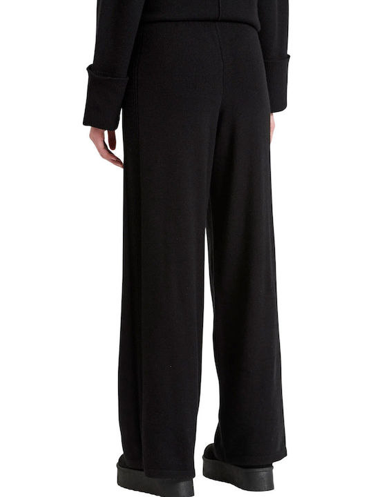 Funky Buddha Damen Hoch tailliert Stoff Hose mit Gummizug Schwarz Funky Buddha Damen Hoch tailliert Stoff Hose mit Gummizug Schwarz