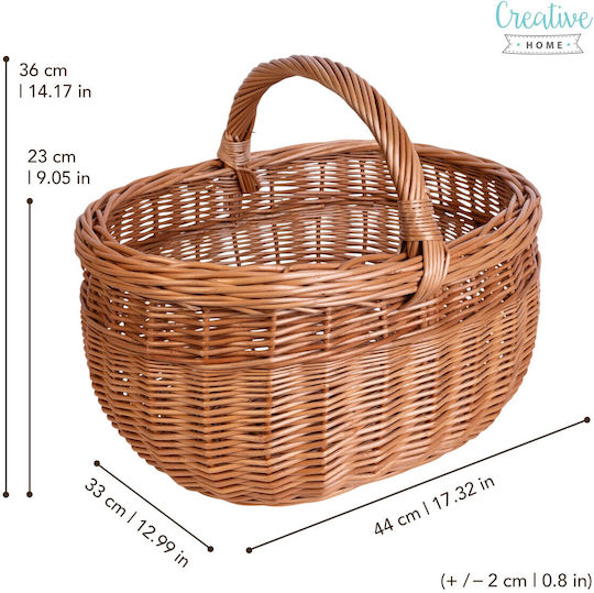 Creative Coș decorativ Din paie cu mânere Beige 44x33x36buc