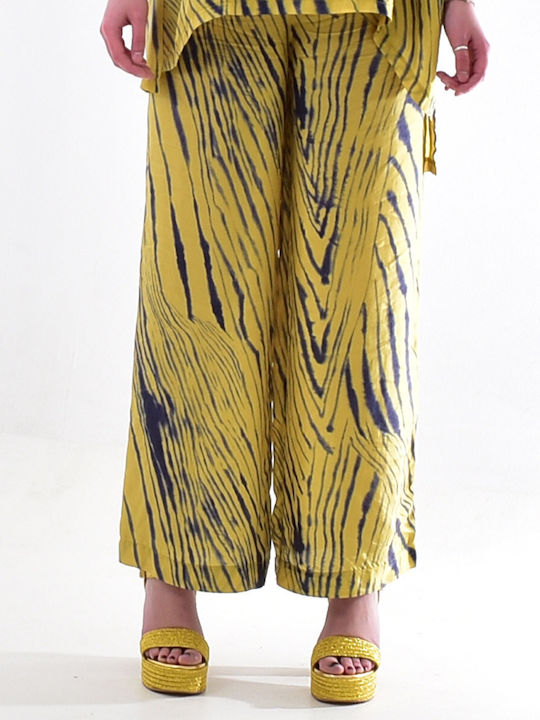 Dama Tesatura Pantaloni Galben