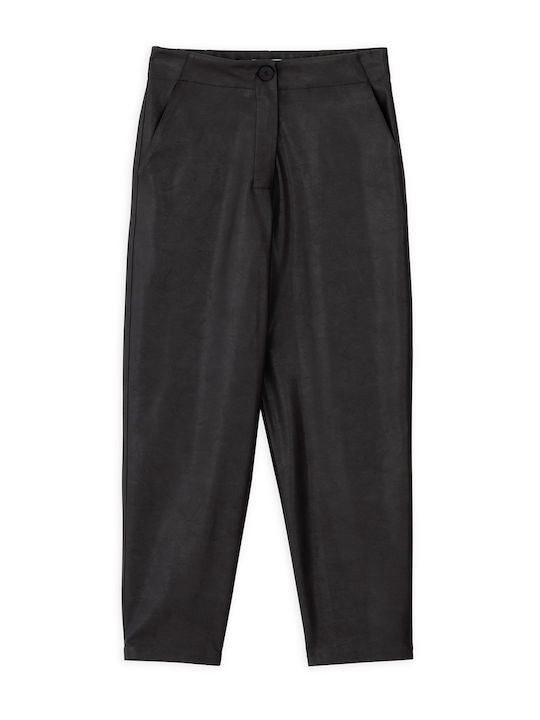 Women's Fabric Capri Trousers Regular Fit Dark Brown