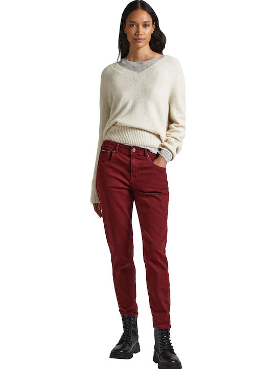 Damen Jeans Hosen in Relaxed Passform Lila
