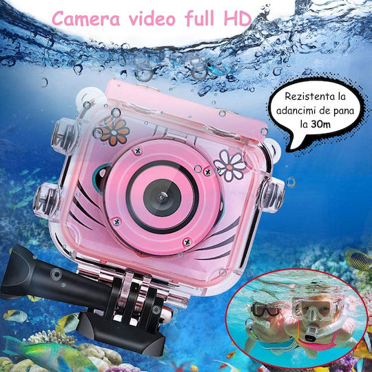 Smartic Sport Video Kamera Unterwasser Digitalkamera Kinder 2.0" Full HD Rosa