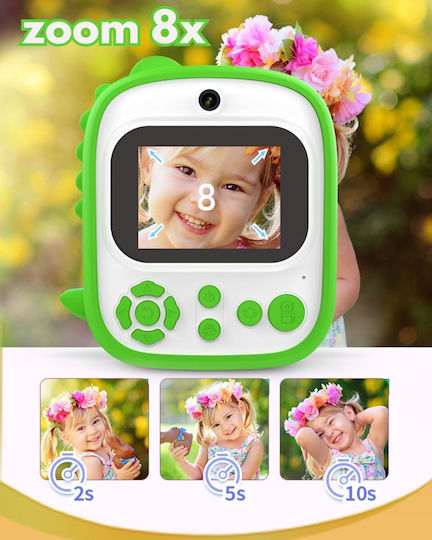 Cameră Pentru Copii Smartic Hd 1080p Rezoluție Baterie 800mah Ecran 2.4 Inch Card Memorie 32 Gb Funcție Imprimare Instantă Un Joc Încorporat 3 Role Imprimare Mp3 Mod Selfie 5 Carduri