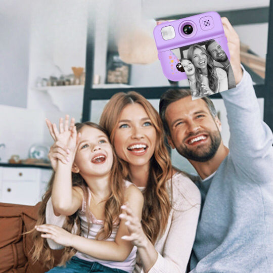 Cameră Pentru Copii Smartic Hd 1080p Rezoluție Baterie 1300mah Ecran 2.0 Inch Card Memorie 32 Gb Funcție Imprimare Instant Jocuri Incorporate Mp3 Mod Selfie Usb Type-c Violet
