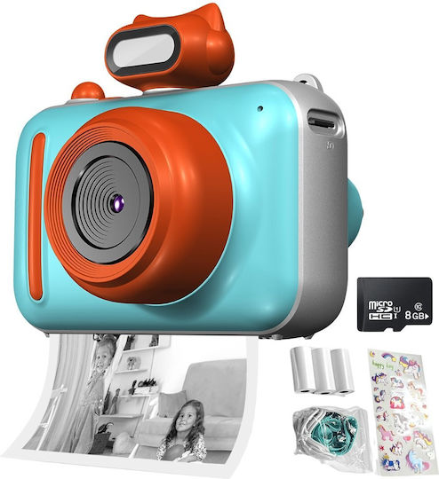 Cameră Pentru Copii Smartic Ultra HD Rezoluție 2.5K Baterie 1200mAh Ecran 2.0 Inch Card Memorie 32 Gb Funcție Imprimare Instantanee Jocuri Incorporate 3 Role Imprimare Mp3 Mod Selfie