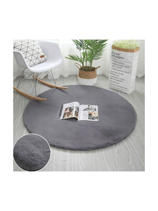 Strado Carpets Αντιολισθητικό Χαλί Στρογγυλό Light Grey Φ180cm