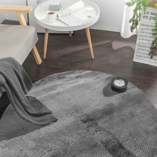 Strado Carpets Αντιολισθητικό Χαλί Στρογγυλό Light Grey Φ180cm