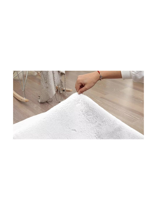 Strado Carpets Αντιολισθητικό Χαλί Στρογγυλό Shaggy White Φ200cm
