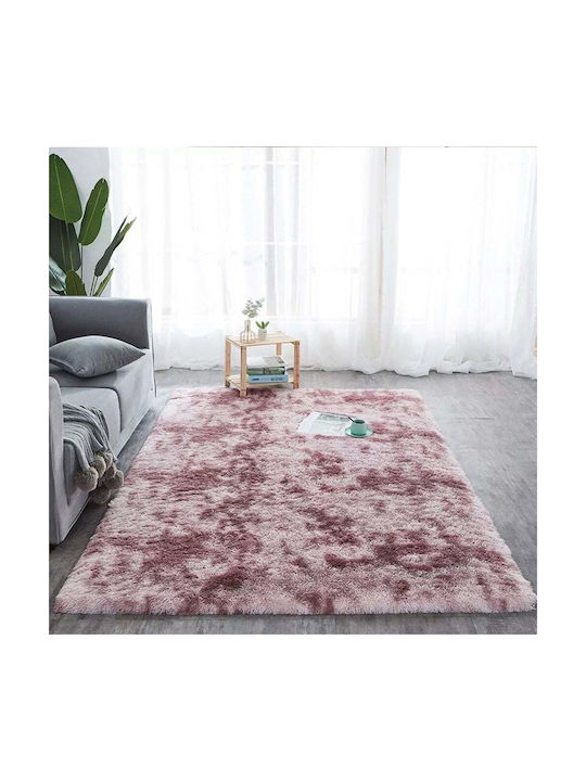 Strado Carpets Teppich Rechteckig Zottelig Synthetisch,Polyester/Cotton/Leather Purple