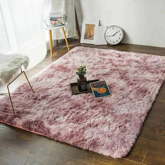 Strado Carpets Teppich Rechteckig Zottelig Synthetisch,Polyester/Cotton/Leather Purple