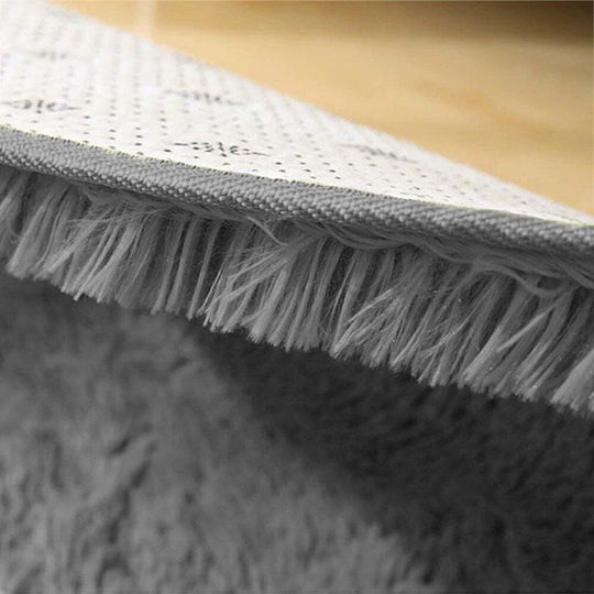 Strado Carpets Αντιολισθητικό Χαλί Στρογγυλό Shaggy Dark Grey Φ80cm