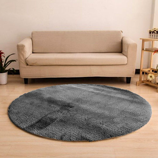 Αντιολισθητικό Χαλί Στρογγυλό Silver (light Grey) Φ90cm