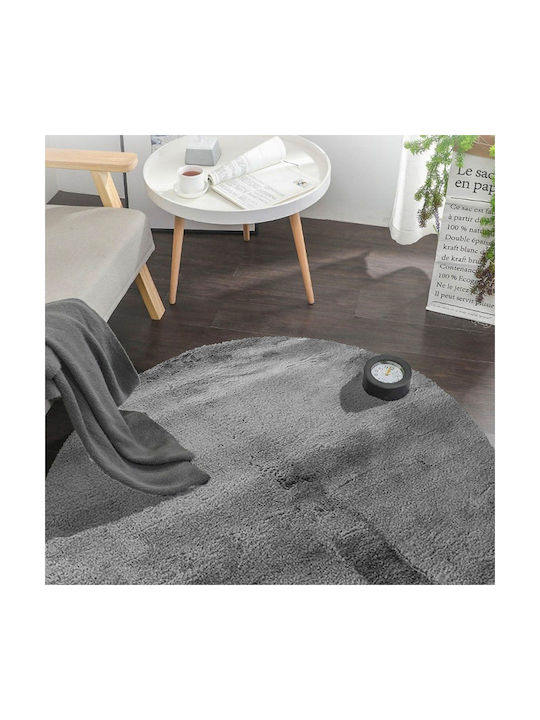 Anti-slip Rug Round Silver (light Grey)