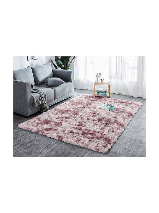 Strado Carpets Rutschfest Teppich Rechteckig Zottelig Synthetisch,Polyester/Cotton/Leather Pink