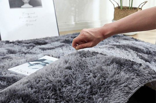 Strado Carpets Килим Правоъгълена Shaggy Тъмно сиво
