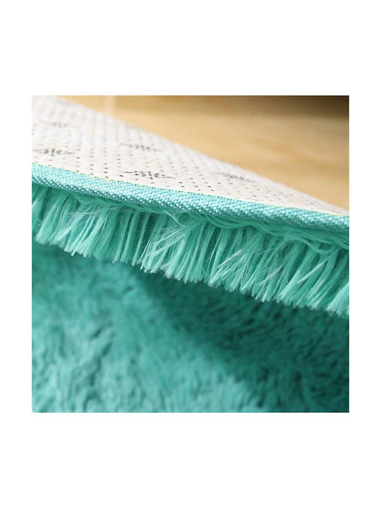 Strado Carpets Αντιολισθητικό Χαλί Στρογγυλό Shaggy Turquoise Φ100cm