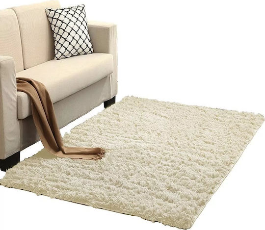 Strado Carpets Rug Rectangular Shaggy Cream Beige
