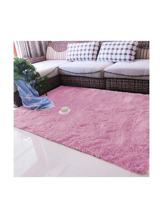 Strado Carpets Rug Rectangular Shaggy Pink