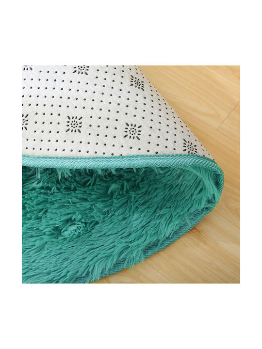 Strado Carpets Αντιολισθητικό Χαλί Στρογγυλό Shaggy Turquoise Φ120cm