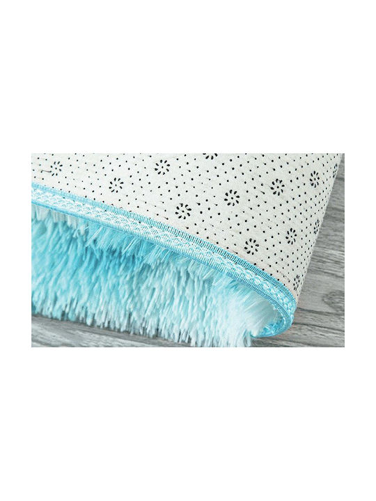 Strado Carpets Χαλί Αντιολισθητικό Shaggy 200x200cm Light Blue