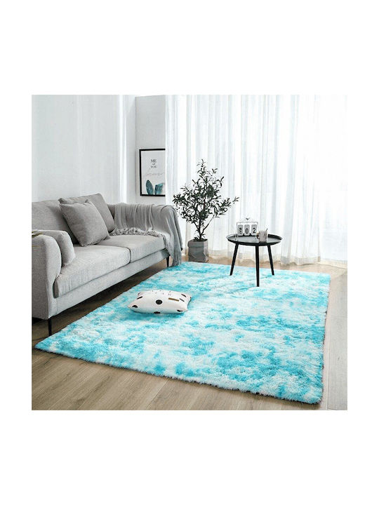 Strado Carpets Αντιολισθητικό Χαλί Ορθογώνιο Shaggy Light Blue 200x200cm